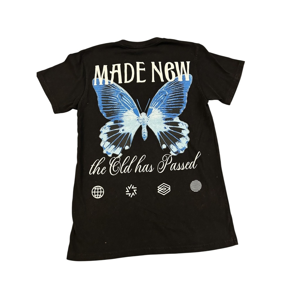 Vintage Threadz Butterfly Pocket Premium Tee Mens S Black‎ NWT Made New Graphic